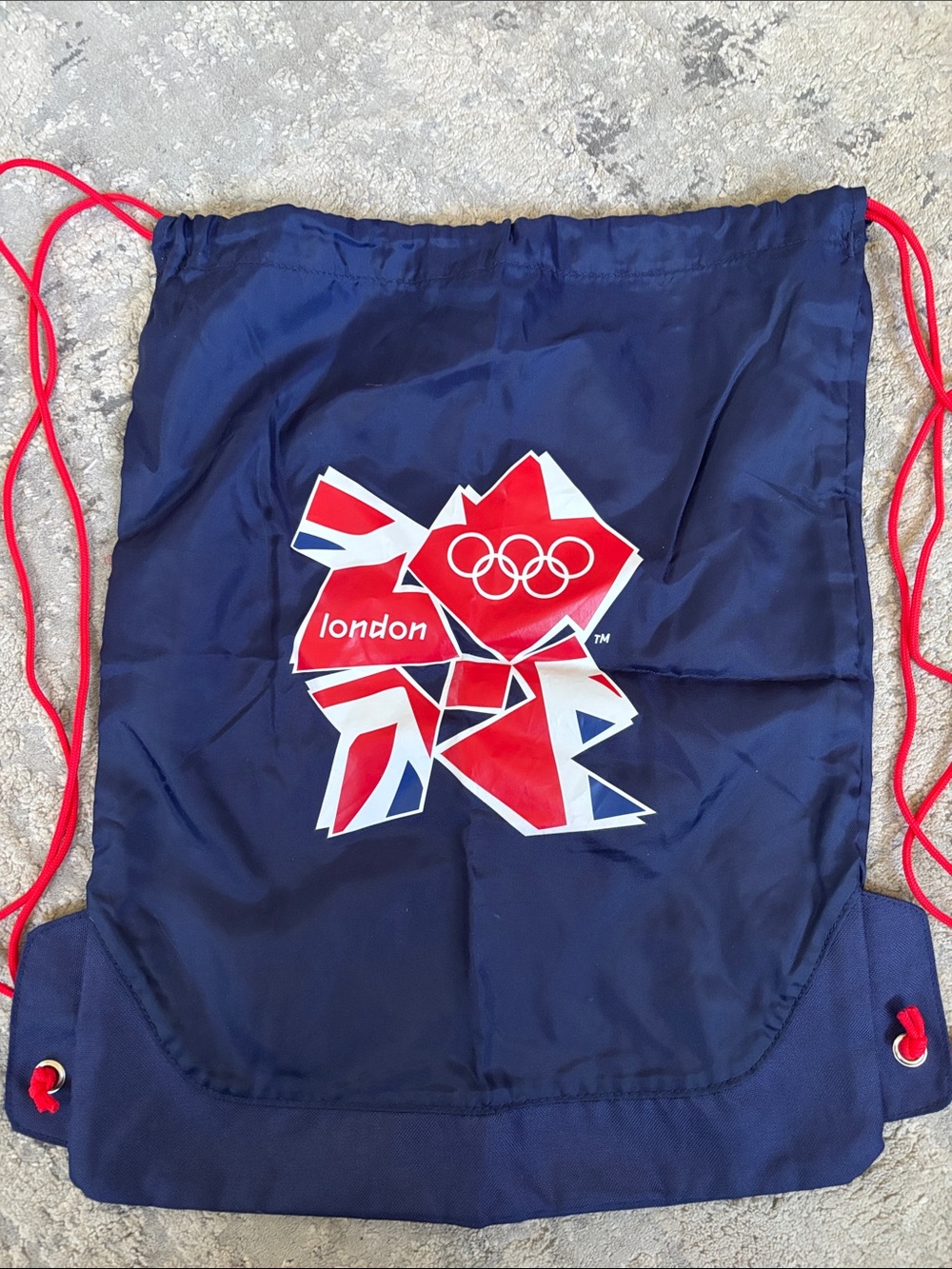 London Olympics Navy Drawstring Bag with Red Accents